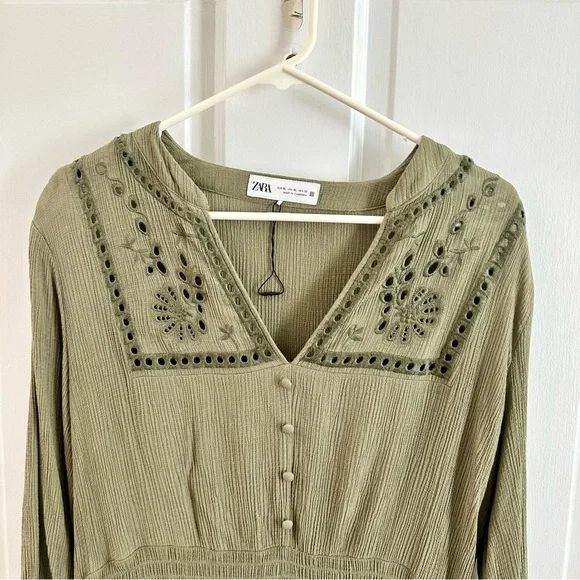 Zara embroidered mini dress. - Picture 5 of 6